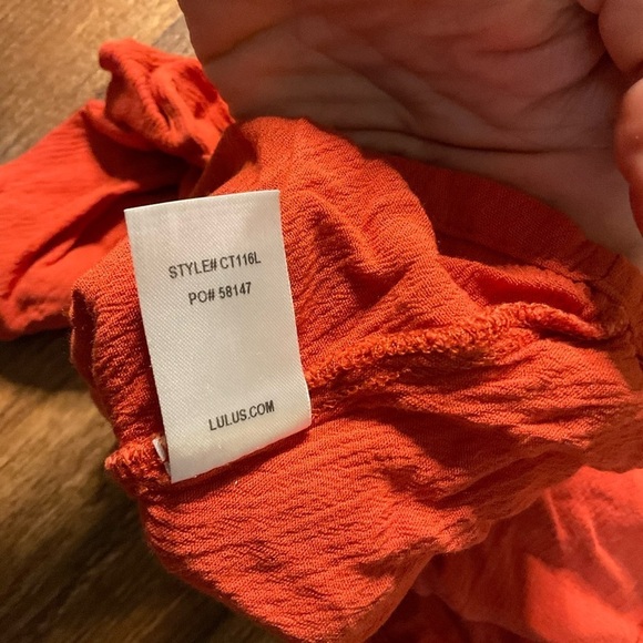 Lulus Adrift Tank Top Women's Medium Orange Side Cut Out Tie Back - Picture 7 of 7